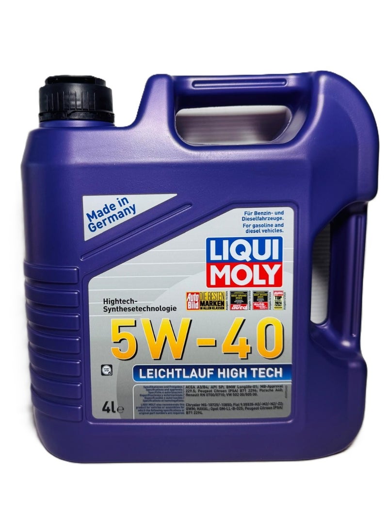 ليكوي مولي زيت محركات اصطناعي عالي التقنية 5W40 من لايتلَوف، سعة 4 لترات - Image 1